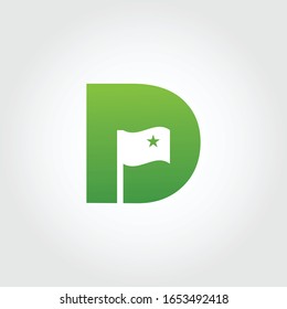 Letter D Country Flag Abstract Vector Logo - D Flag Logo