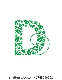 Letter D covers in leaves