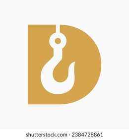 Letter D Crane Symbol For Construction Logo Sign