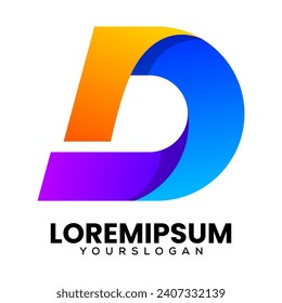 letter d creative  colorful icon logo design 