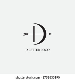 letter D creative logo illustration of an arrow design vector