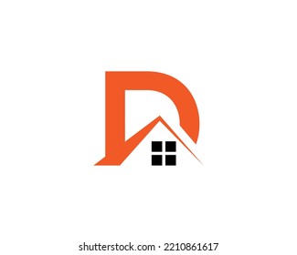 Letter D Creative Real Estate Construction Home Logo Monogram Premium Design Vector template.