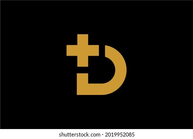 Letra D y vector de diseño de logotipo cruzado. Símbolo del logotipo del Monograma D.