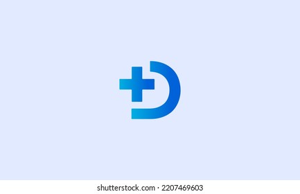 Letter D Cross Medical logo, cross icon with letter D combination