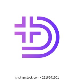 Letter D cross plus medical logo design