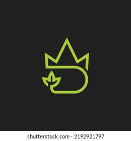 letter d crown leaf simple logo vector 