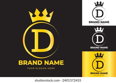 Letter d crown Logo Design Vorlage . geeignet für Mode, Marke, Königreich, Krone, König, Königin