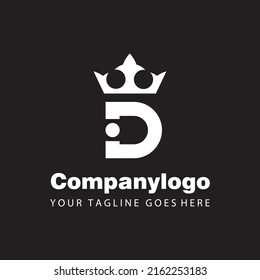 letter D crown monogram design for logo company