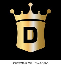 Letter D Crown Shield Logo Vector Stock Vector (Royalty Free ...