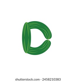 Letra D pepino logo icono Vector Plantilla.eps