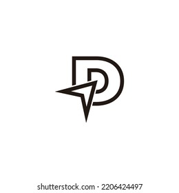 letter d cursor arrow logo design vector 