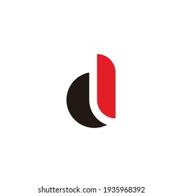 letter d curves geometric simplicity concept logo vector