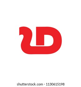 letter d curves lines design logo vetor