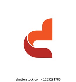 letter d curves simple logo 