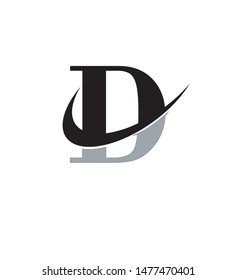 letter d is cut in a half circle in black and gray