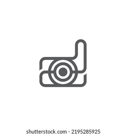 letter d dart target center design logo vector 