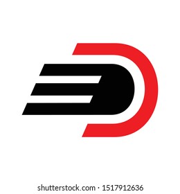 Letter D or DD fast. Digital fast logo icon illustration