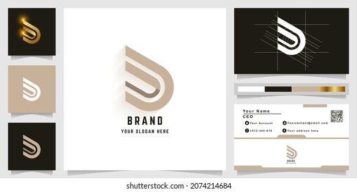 Letter D or DD monogram logo with business card design