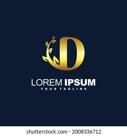 vector de diseño de logotipo decorativo de letra D