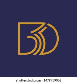 letter D for deer logo, line art style, simple minimalist  animal icon, modern antelope logo design