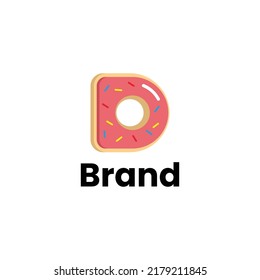 Letter D Delicious Donut Logo
