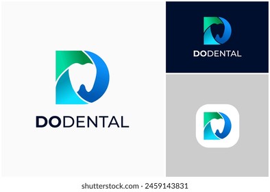 Letter D Dental Tooth Dentist Teeth Orthodontist Oral Modern Colorful Logo Design