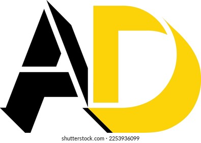 Letter A and D with depth.