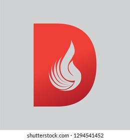 Letter D design and a combination of fire for logos or icons that are very modern and simple. Vector EPS 10.