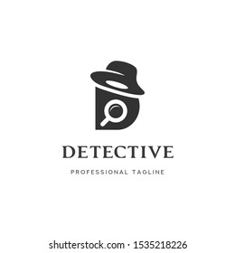 Letter D Detective Concept Logo Vector Hipster Retro Vintage Label Illustration