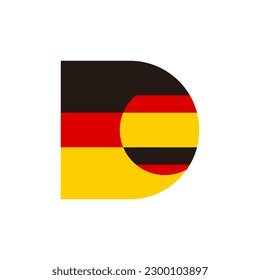 Letter D deutschland logo icon, germany vector template