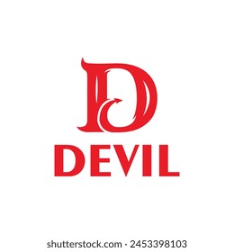 Letra D diablo logo icon Vector