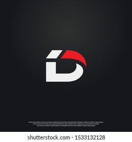 Letter D, DI modern Logo icon monogram design. Vector graphic design template element. black background.