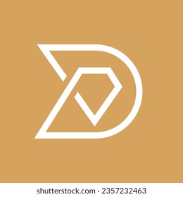 Letter D diamond creative overlapping logo design