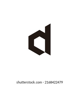 Letter d diamond geometric symbol simple logo vector