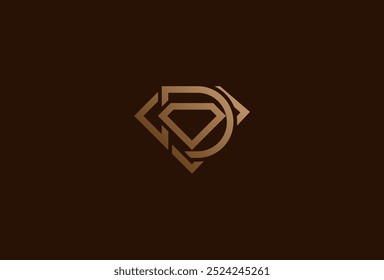 Letter D Diamond logo, letter D with diamond combination, usable for brand and company logos, jewelry logo design template element, vector illustration