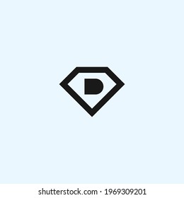 letter d diamond logo design vector illustration