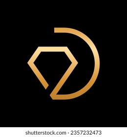 Letter D diamond simple luxury logo design