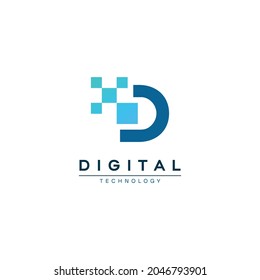 Letter D DIGITAL Logo Vector