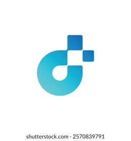 Letter D Digital Pixel Logo