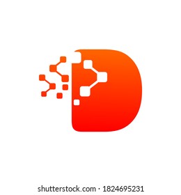Ilustración del logotipo del símbolo digital de la letra d