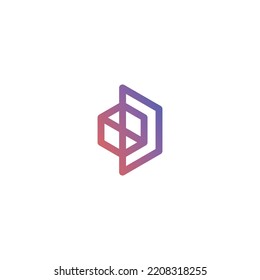 Letter D Digital or Tech Logo design. Represent blockchain cryptocurrency Technology Futuristic. For Technology industries trading software developer etc.