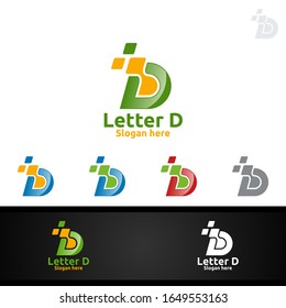 Letter D for Digital Vector Logo, Marketing, Financial, Advisor or Invest Design Icon