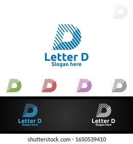 Letra D para el logotipo de vectores digitales, marketing, finanzas, asesor o icono de diseño de inversión
