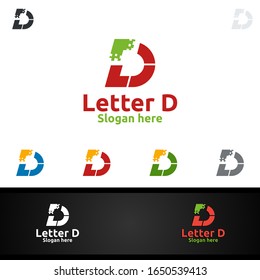 Letter D for Digital Vector Logo, Marketing, Financial, Advisor or Invest Design Icon