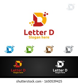 Letter D for Digital Vector Logo, Marketing, Financial, Advisor or Invest Design Icon
