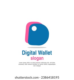 letter D or digital Wallet logo design template illustration