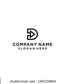 letter d with direction logo design vector illustration template