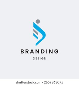 Plantilla de diseño de logotipo de letra "D" y 'DJ'