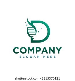 letter D and DNA logo icon and vector