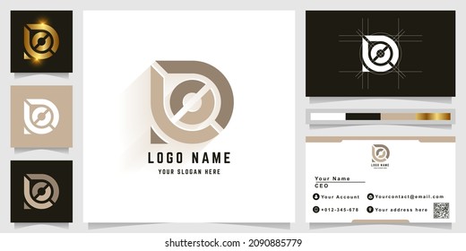 Letter D or DO monogram logo with business card design